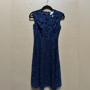 Shoshanna Navy Floral Midi Dress